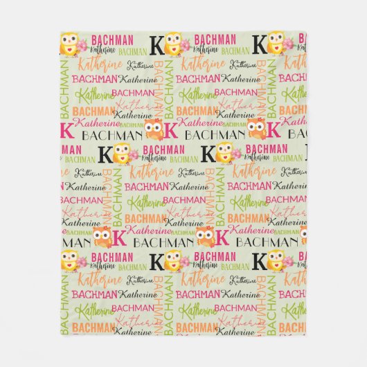 Gelbe Orangenhüllen mit Name und Monogramm-Collage Fleecedecke (Vorderseite)