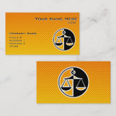 Gelbe Orangenjustizskala Visitenkarte (Vorne/Hinten)