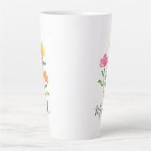 Gelbe Orangenpinke Aquarellsteine Blume Milchtasse (Vorderseite)