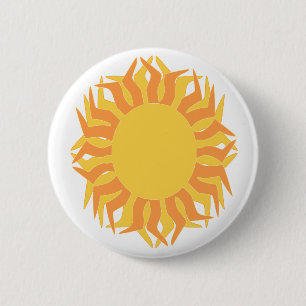 Gelbe Orangensonne Button
