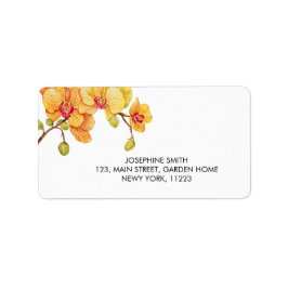 Gelbe Orchid-Blume Blossom-Adresse Adressaufkleber