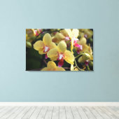 Gelbe orchide Blume Leinwanddruck (Insitu (Holzboden))