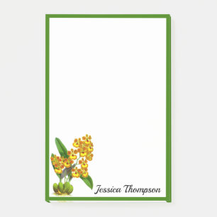 Gelbe orchide Blume Post-it Klebezettel