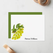 Gelbe Orchidee-Blume Personalisierte Note Card Mitteilungskarte (Vorderseite/Rückseite Beispiel)