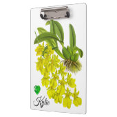 Gelbe Orchidee Blume Personalisierte Zwischenablag Klemmbrett (Links)
