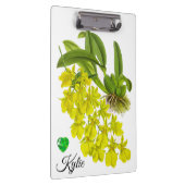 Gelbe Orchidee Blume Personalisierte Zwischenablag Klemmbrett (Rechts)