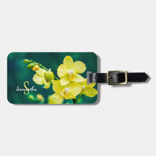 Gelbe Orchidee-Gepäckanhänger Gepäckanhänger