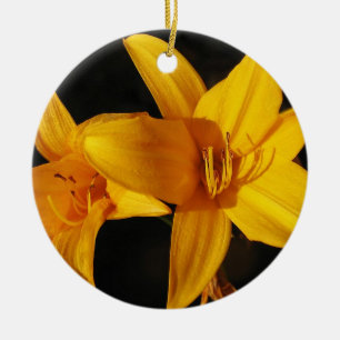 Gelbe Orchidee Keramikornament