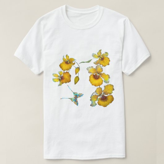 gelbe Orchidee mit transparentem Hintergrund T-Shirt (Design vorne)