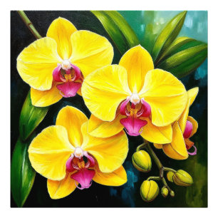 Gelbe Orchideen für die Wohnraumgestaltung & Gesch Fotodruck