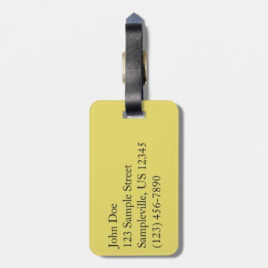 Gelbe Orchideen Gepäckanhänger (Rückseite vertikal)