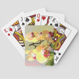 Gelbe Orchideen in der Nachmittagssonne Spielkarten