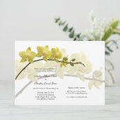 Gelbe Orchideen - individuelle Einladung zur Hochz (Stehend Vorderseite)