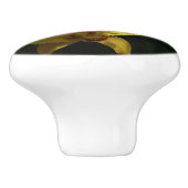 Gelbe Orchideen Keramikknauf (Seitenansicht)