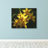 Gelbe Orchideen Leinwanddruck (Insitu (Holzboden))