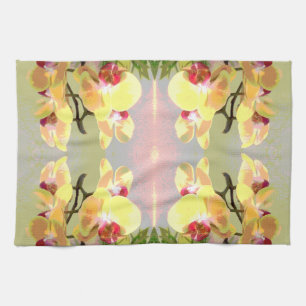 Gelbe Orchideen Muster Geschirrtuch