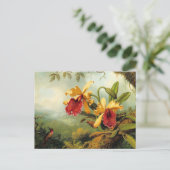 Gelbe Orchideen Postkarte (Stehend Vorderseite)