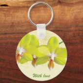 Gelbe Orchideen-Schlüsselanhänger Schlüsselanhänger (Vorderseite)