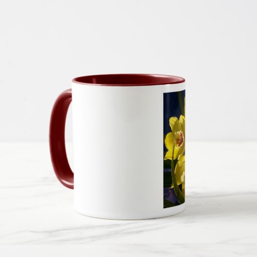 Gelbe Orchideen Tasse (Vorderseite Links)