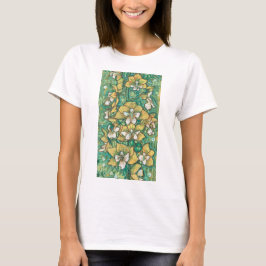 Gelbe Orchideen Tropische Blume Blumenbemalung T-Shirt