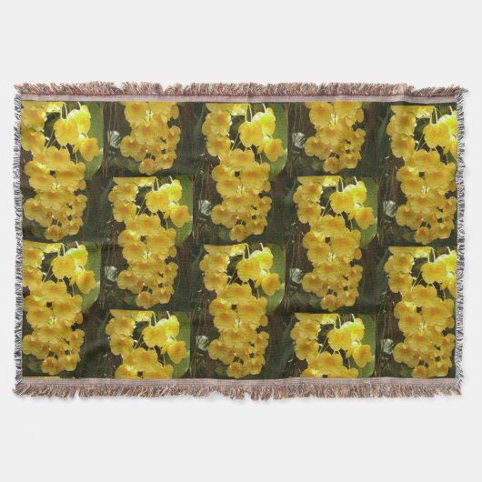 Gelbe Orchideen - tropische Blume Decke (Vorderseite)