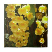 Gelbe Orchideen - tropische Blume Fliese (Vorderseite)