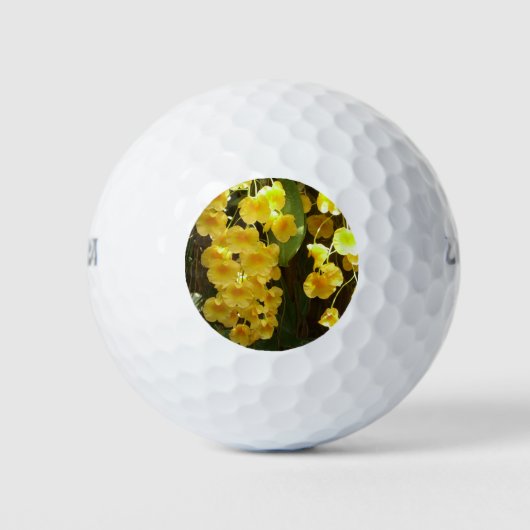 Gelbe Orchideen - tropische Blume Golfball (Vorderseite)