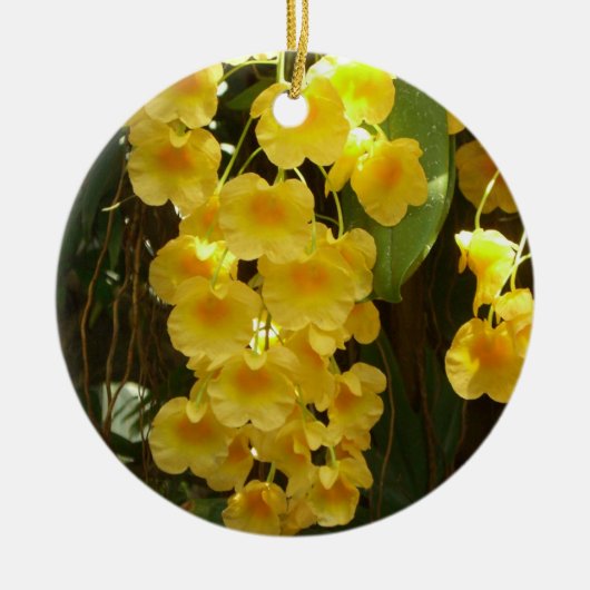 Gelbe Orchideen - tropische Blume Keramik Ornament (Vorne)