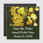 Gelbe Orchideen - tropische Blume Magnetkarte (Vorne/Hinten)