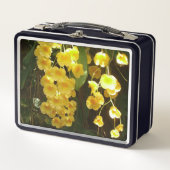 Gelbe Orchideen - tropische Blume Metall Brotdose (Vorderseite)