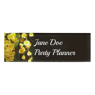 Gelbe Orchideen - tropische Blume Namenschild
