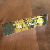 Gelbe Orchideen - tropische Blume Namensplakette (Seite)