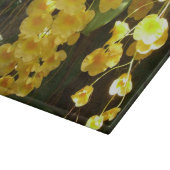 Gelbe Orchideen - tropische Blume Schneidebrett (Ecke)