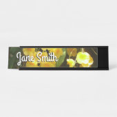 Gelbe Orchideen - tropische Blume Schreibtischnamensplakette (Vorderseite )