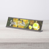 Gelbe Orchideen - tropische Blume Schreibtischnamensplakette (Vorderseite )