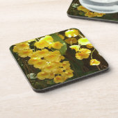 Gelbe Orchideen - tropische Blume Untersetzer (Linke Seite)