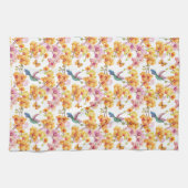 Gelbe Orchideen und Hummingvögel Geschirrtuch (Horizontal)