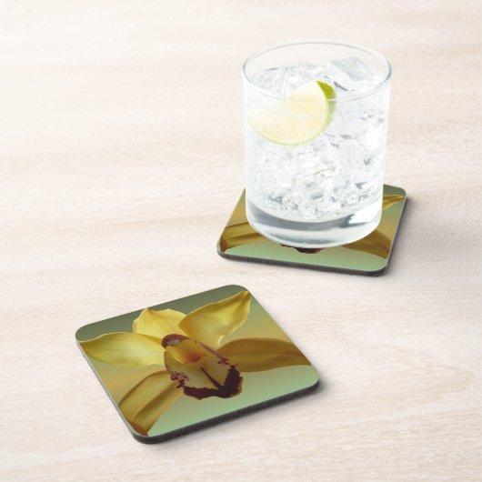 Gelbe Orchideen-Untersetzer Untersetzer (Rechte Seite)