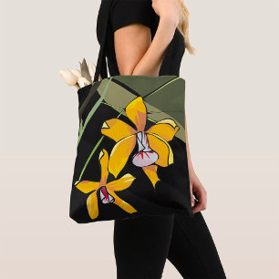 Gelbe Orchideenblüte Tropische Botanik Tasche