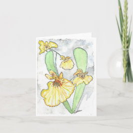 Gelbe Orchideenkarte mit Umschlag Karte
