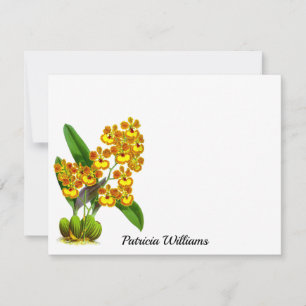 Gelbe orchische Blume Personalisiert Mitteilungskarte