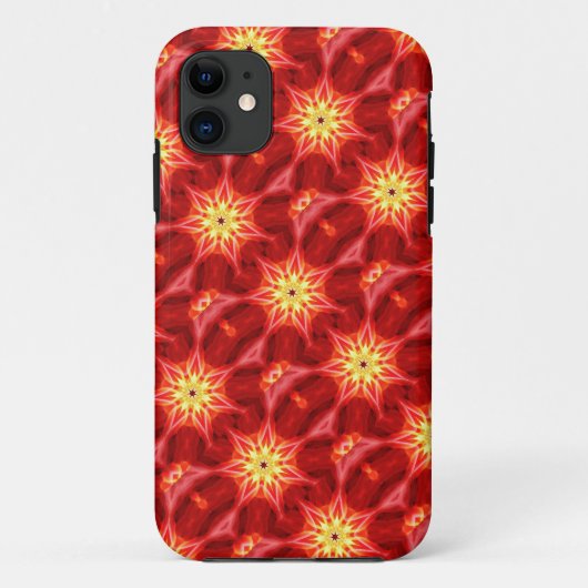 gelbe Ornamente in Rot Case-Mate iPhone Hülle (Rückseite)