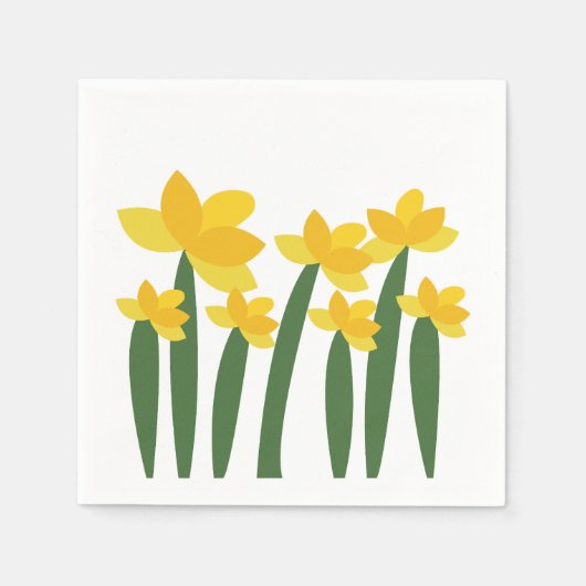 Gelbe Osterglocken-Blumen-Party Serviette (Vorderseite)
