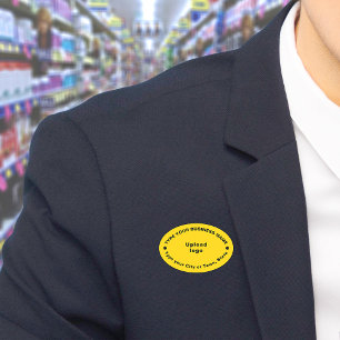 Gelbe Oval Name-Tag für die Unternehmensmarke Namensschild