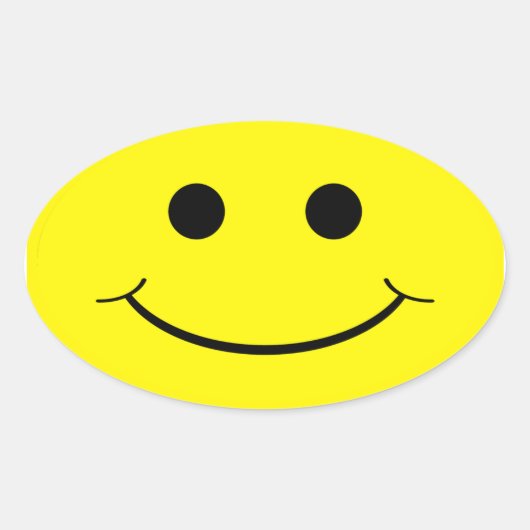 Gelbe Ovale Gesichtskleber Ovaler Aufkleber (Vorderseite)