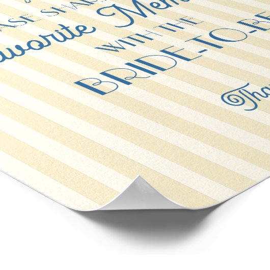 Gelbe Palmspinge Lieblings-Erinnerungen mit Braut Poster (Ecke)