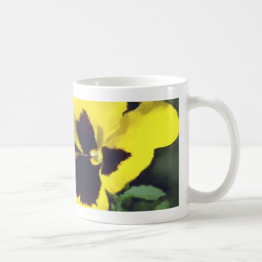 Gelbe Pansy-Blumen Kaffeetasse (Rechts)