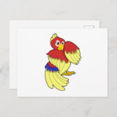 Gelbe Papagei Postkarte (Vorne/Hinten)