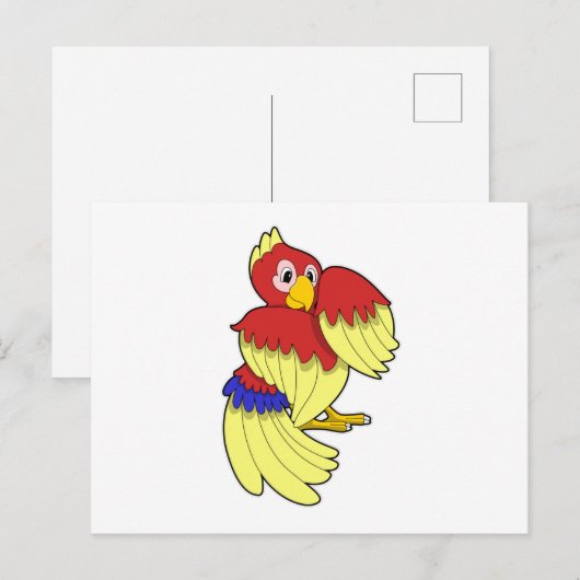 Gelbe Papagei Postkarte (Vorne/Hinten)