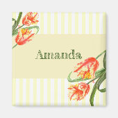 Gelbe Papagei Tulips Blume Blumenmuseum Magnet (Vorne)